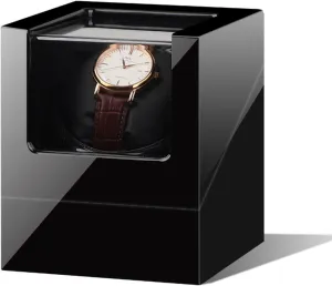 Mode Setting Luxury revealingly proofread Mechanical Watch Storage Case Wood Shell Piano Quiet Watch Display Case with Motor and Dual Power Supply Single Watch Winder with 5 Rotation 