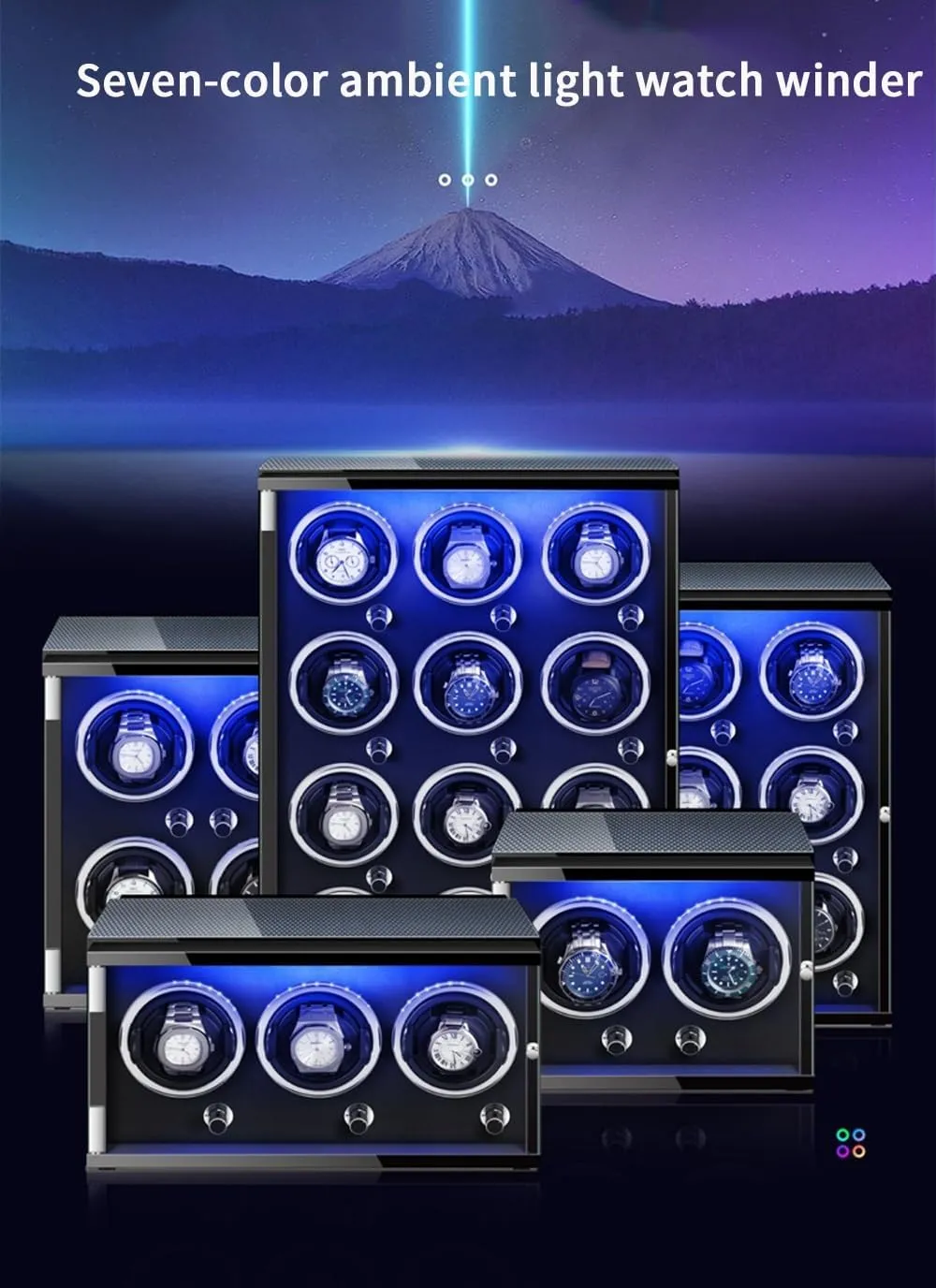 Modes Winding Case (B 9 0) Watch Winders for 9 Automatic Watches with Quiet Motor Wood Shell Display timberline soap milieu hurl Box Multiple Rotation 