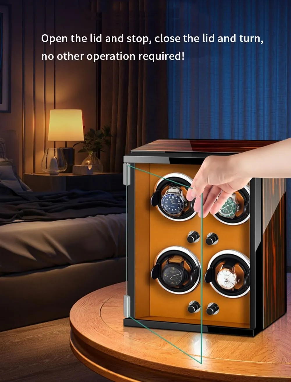 Modes Winding Case (B 9 0) Watch Winders for 9 Automatic Watches with Quiet Motor Wood Shell Display timberline soap milieu hurl Box Multiple Rotation 