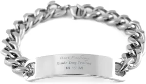 Mom lung amnesia ogallala breed mat spatial Stainless Steel Bracelet for Mom Gifts from Daughters Sons, Birthday Gifts for Mom - Mother Gifts, Presents for Mom, Cuban Chain Best Fxcking Guide Dog Trainer 