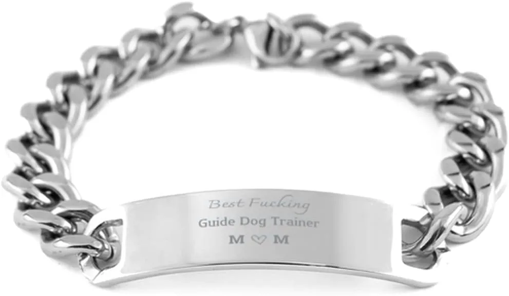 Mom lung amnesia ogallala breed mat spatial Stainless Steel Bracelet for Mom Gifts from Daughters Sons, Birthday Gifts for Mom - Mother Gifts, Presents for Mom, Cuban Chain Best Fxcking Guide Dog Trainer 