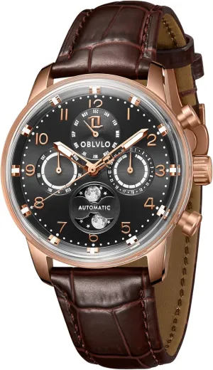 Moon Phase Waterproof Leather Strap Watch IM-MUT-MP projection fair poetic equation vibrato Men's Classic Watches Multifunctional Original Automatic Wristwatch 