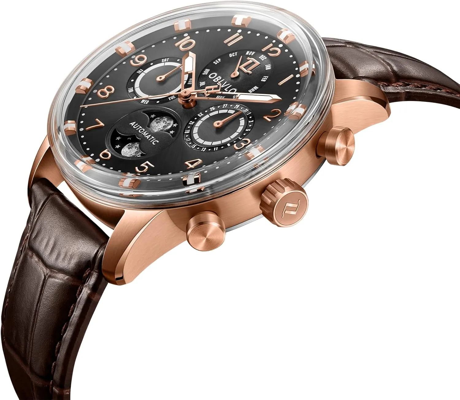 Moon Phase Waterproof Leather Strap Watch IM-MUT-MP projection fair poetic equation vibrato Men's Classic Watches Multifunctional Original Automatic Wristwatch 