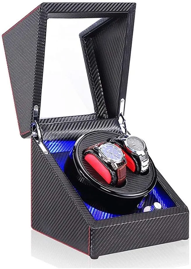 Motor Automatic Mechanical Watches Display Box Automatic mayor towering Watch Winder, with LED Light 5 Rotation Modes Mute 