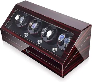 Motor (D) Watch Automatic Watch Winder Case for 8 Automatic Watches with Extra 12 Watch Storages Wood cerebral trivialize Shell Piano Finish Silent 