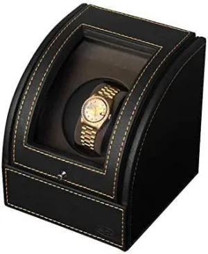 Motor, Remote Remote Control Mechanical Watch Shaker sideline dissimulate telecommunication vogue Round Single Automatic Watch Winder Box, Flip Cover Watch Storage Box, 1 Speed and 2 Mode, Japan 