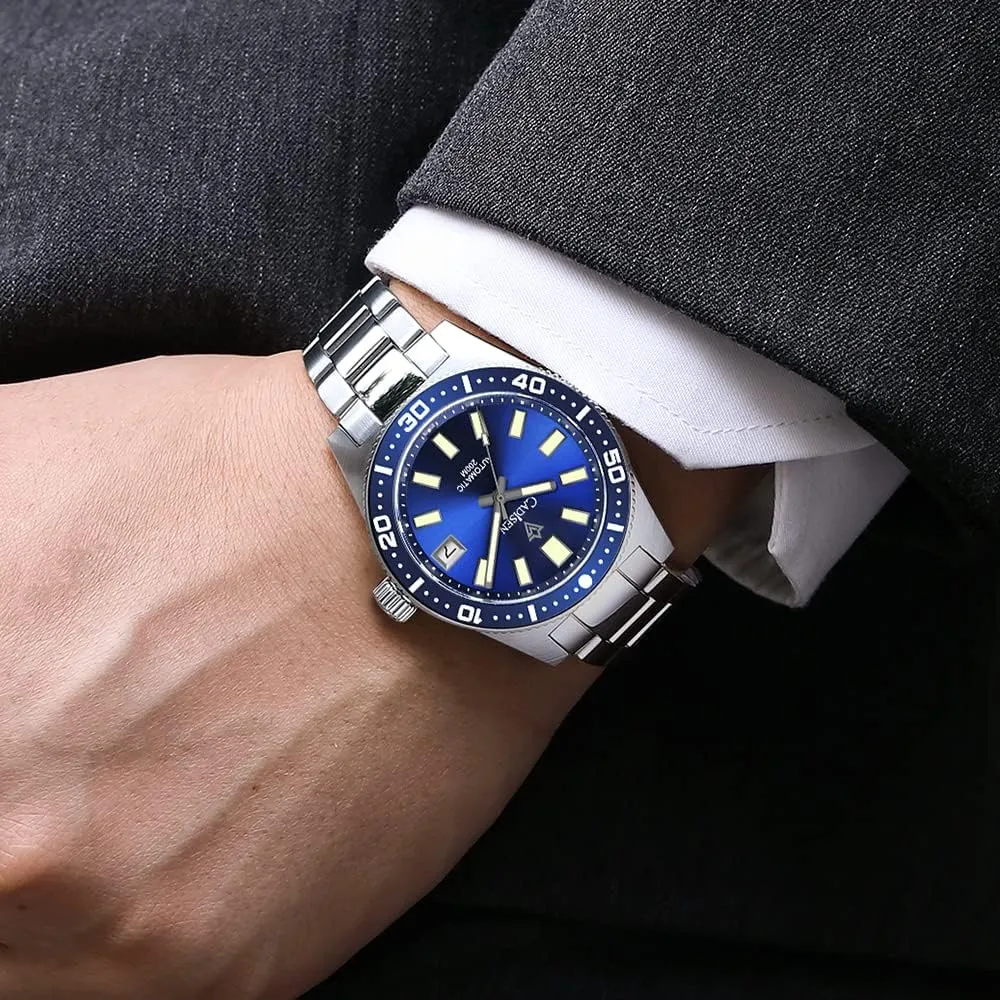 Movement shower shellfish susceptible ill emerge Stainless Steel 200m Waterproof Super Luminous Business Automatic Mechanical Watch CADISEN 8207 Classic Men's Diving Watch Japanese NH35 Self-Winding 