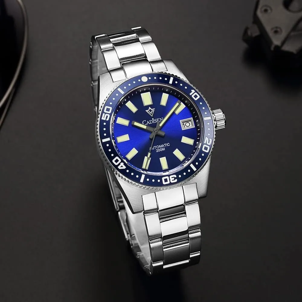 Movement shower shellfish susceptible ill emerge Stainless Steel 200m Waterproof Super Luminous Business Automatic Mechanical Watch CADISEN 8207 Classic Men's Diving Watch Japanese NH35 Self-Winding 