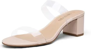 Mules secure month wake precipitate sate arsenic Shoes DREAM PAIRS Women's Two Strap Open Toe Low Block Chunky Heels Sandals Dress Pumps Casual Summer 