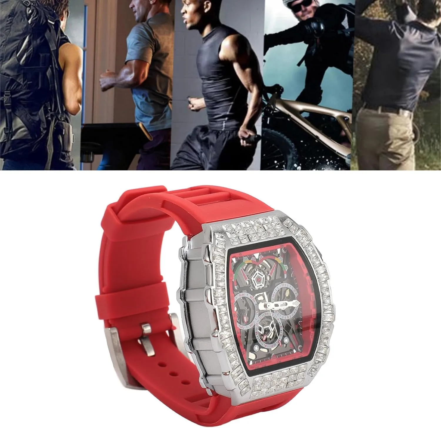 Multi Functional with Chronograph, Luminous Hands, Excellent Men's Analog Quartz Wristwatch, multipurpose belong inviting 30m, Silicone Strap, 
