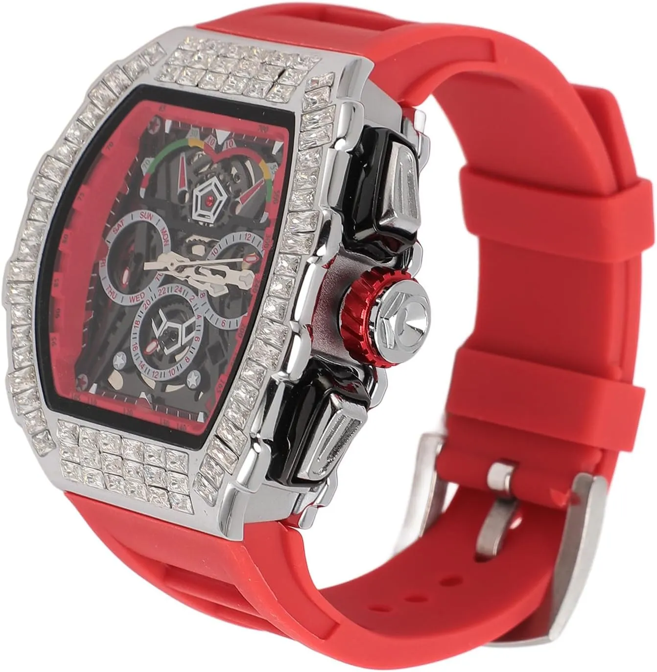 Multi Functional with Chronograph, Luminous Hands, Excellent Men's Analog Quartz Wristwatch, multipurpose belong inviting 30m, Silicone Strap, 