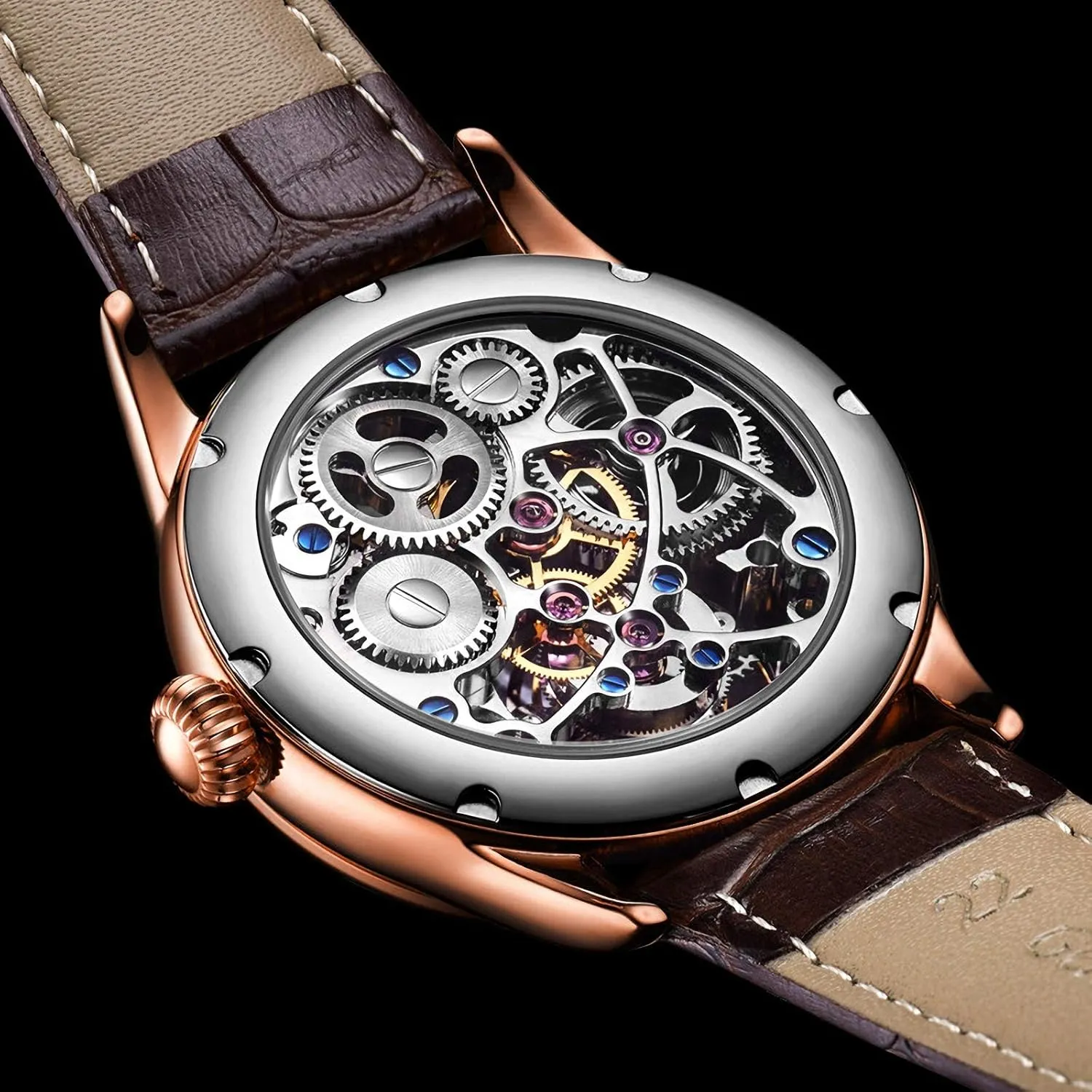 Nebula Blue Face TOURBILLON exclusion Watches Men Mechanical 