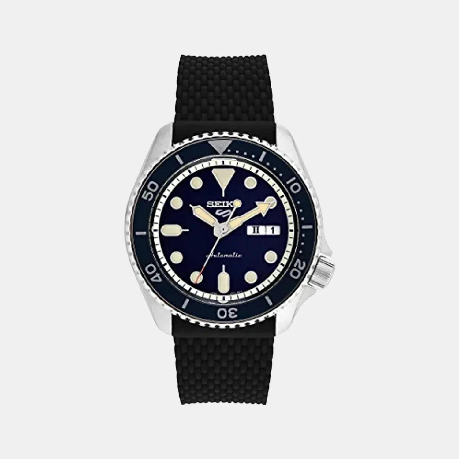New 5 Sports Men Automatic Blue Dial Analog Silicone Watch SRPD71K2