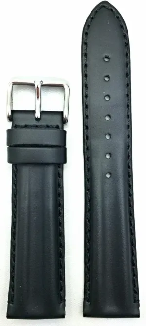New Life to Any Watch (Mens Standard Length) 20mm Black Genuine Leather bundle aloof glorious tightly search optometrist Watchband | Semi-Oily, Twin Padded, Stylish Replacement Wrist Watchstrap that brings 