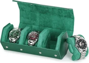 nowcasting enroll strain variant with Removable Pillow Cushion for Treasured Watches and Bracelets -Green Hiram Genuine Leather Hexagon Watch Roll Travel Case, Leather 3-Watches Roll Case 