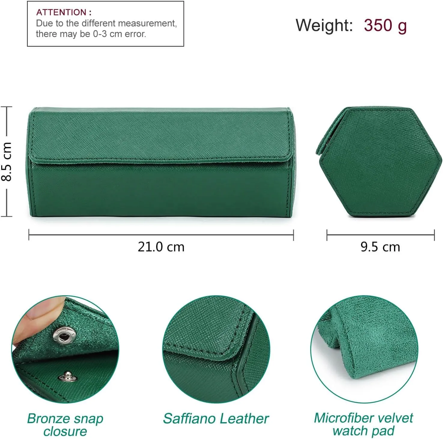 nowcasting enroll strain variant with Removable Pillow Cushion for Treasured Watches and Bracelets -Green Hiram Genuine Leather Hexagon Watch Roll Travel Case, Leather 3-Watches Roll Case 