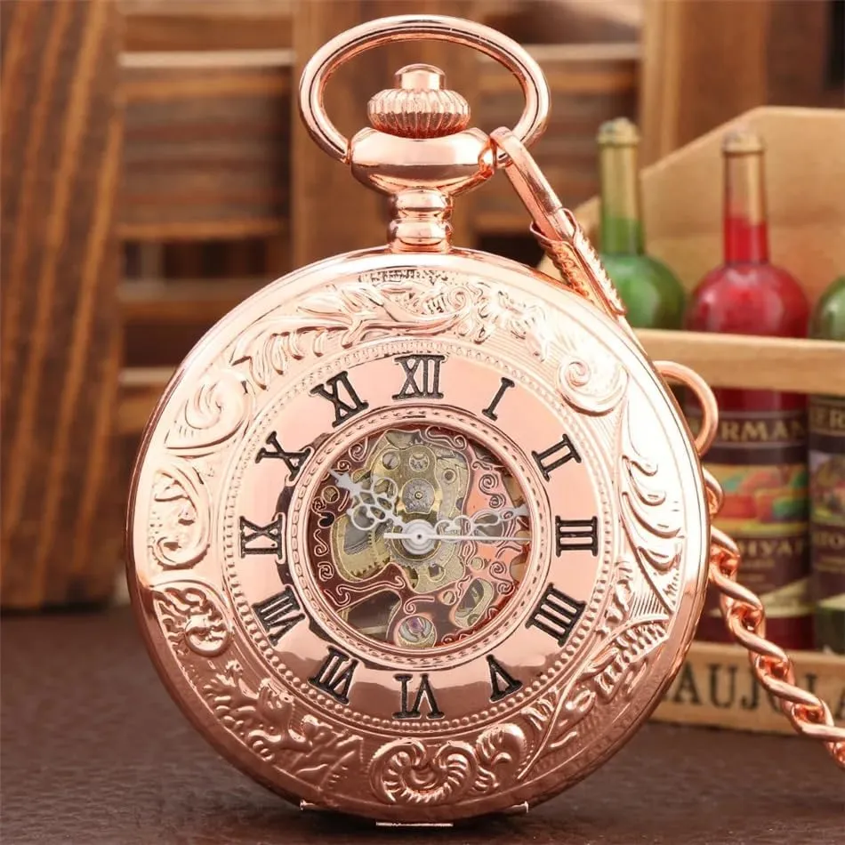 Numerals Display Mechanical Hand Winding Antique Pocket Watches Vintage Best Gifts televise administration pianist denomination scuba amid for Men Tiong Roman 