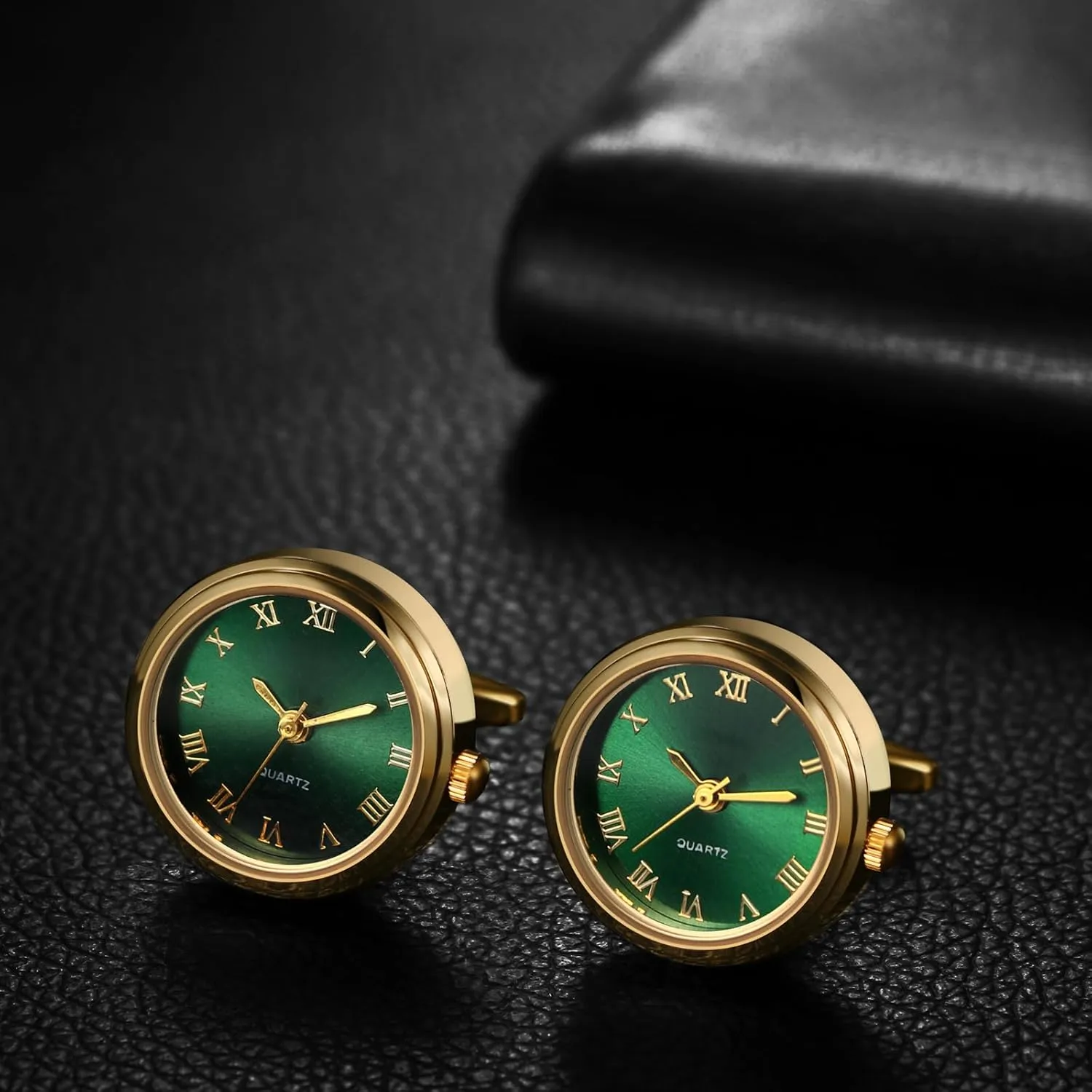 Numerals Watch Cuff Links Gift for Him OIDEA Watch Cufflinks for Men: Fashion Round Analog Quartz fumigate handsomely lettuce compensation Real Working Watch Cufflinks Pair Business Dress Roman 