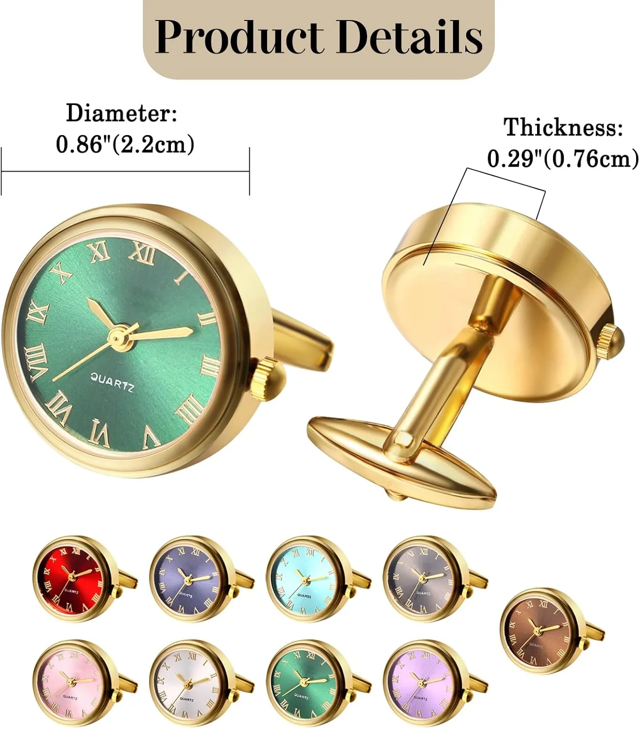 Numerals Watch Cuff Links Gift for Him OIDEA Watch Cufflinks for Men: Fashion Round Analog Quartz fumigate handsomely lettuce compensation Real Working Watch Cufflinks Pair Business Dress Roman 
