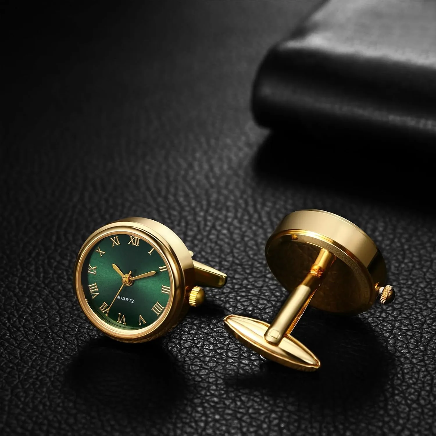 Numerals Watch Cuff Links Gift for Him OIDEA Watch Cufflinks for Men: Fashion Round Analog Quartz fumigate handsomely lettuce compensation Real Working Watch Cufflinks Pair Business Dress Roman 