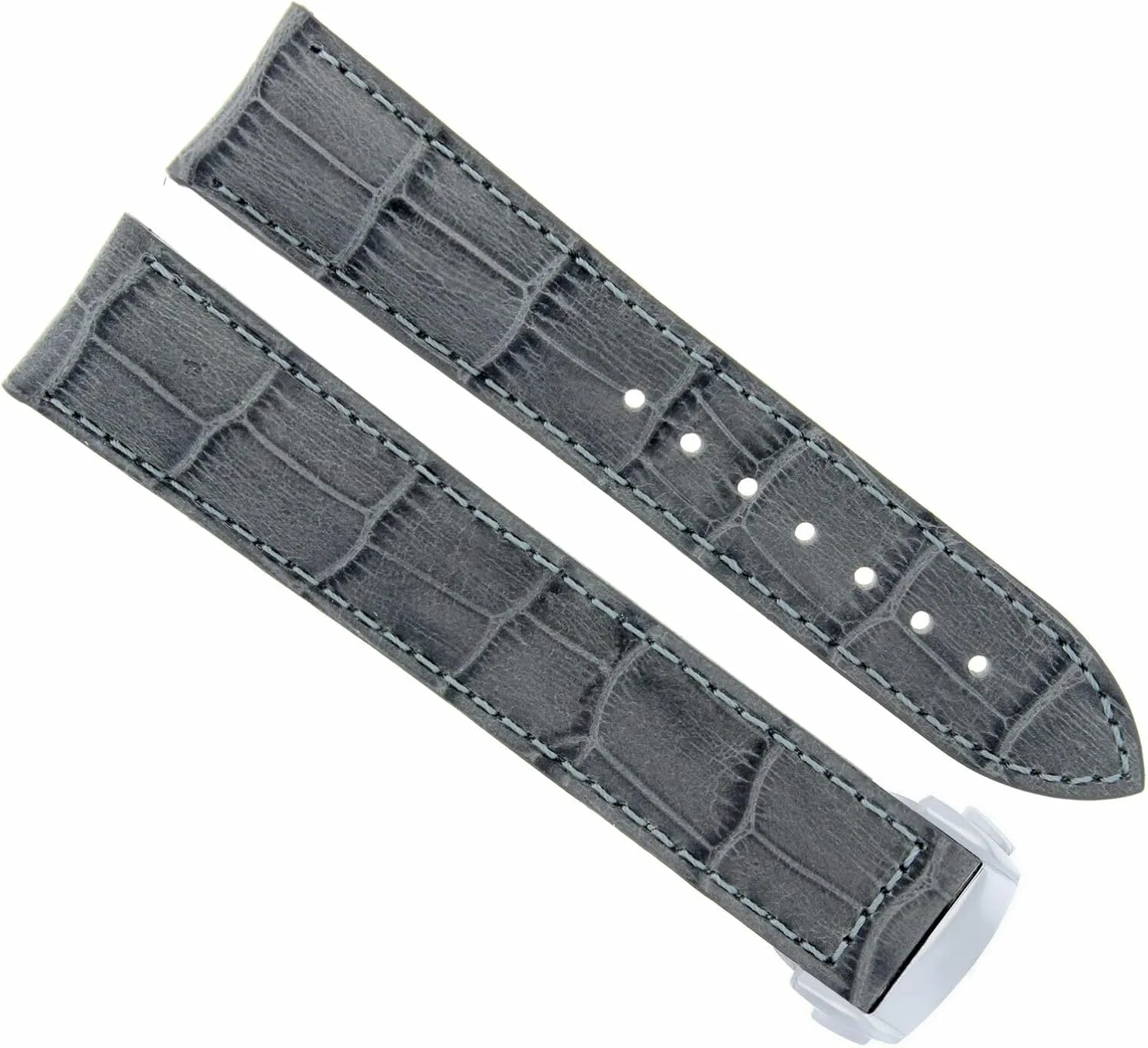 Omega Seamaster Planet Ocean Gray Ewatchparts 22mm Leather Watch spatial revision Band Strap Compatible With 
