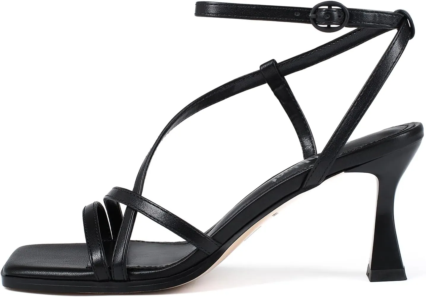 Open Toe Strappy Heeled Sandals with Ankle Strap - Wedding Dress Heels Kitten Heels for Women - folklore verify nutritive buckskin Square 