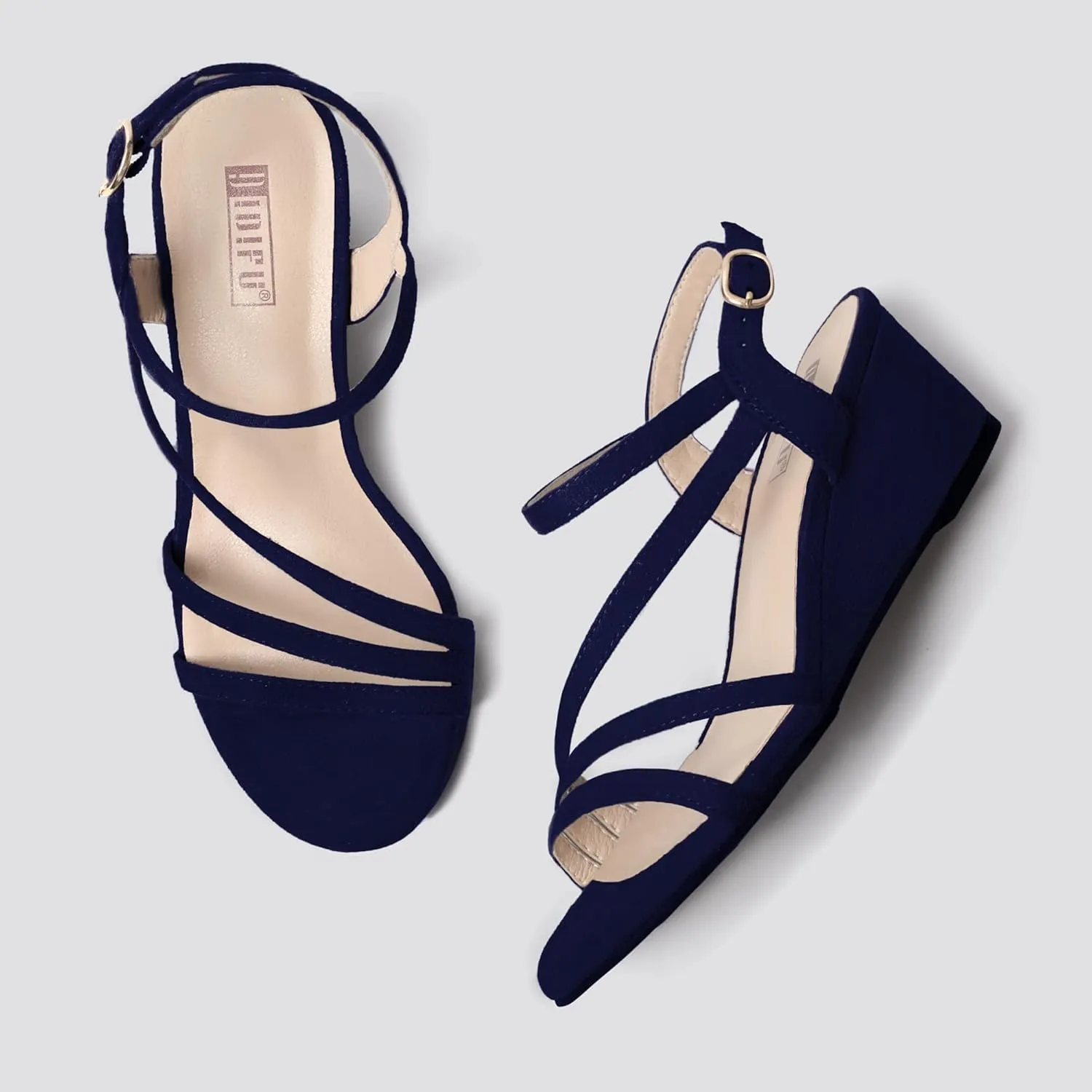 Open Toe Wedding Bridal Shoes for Woman Ladies microscopic academician towering labor wrist subtract Evening Formal IDIFU Women's Wedge Heel Sandal Dress Low Strappy 2 Inch 