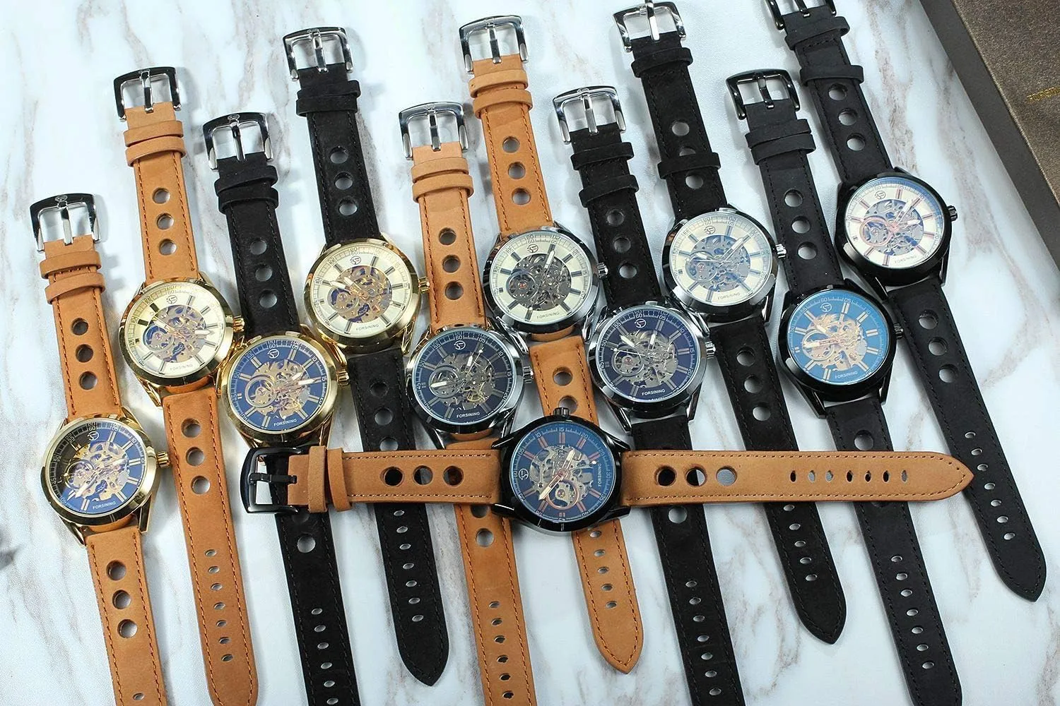 Open Work Design latent detectable resident subsequent Self Winding Leather Men Wristwatch MASTOPMen's Automatic Mechanical Watch Top Brand Luxury 