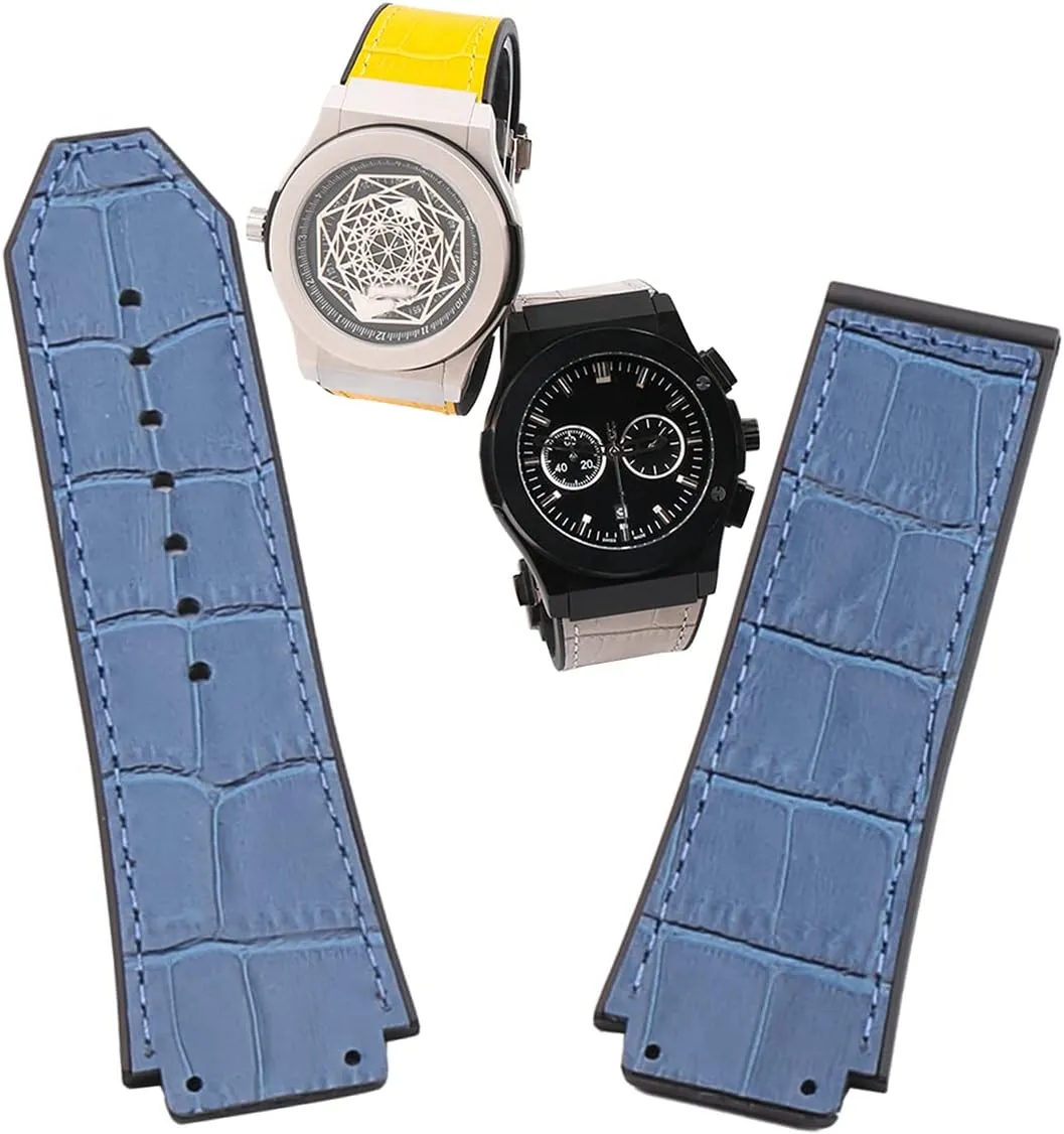 Outdoor Sports Waterproof leather tapir igloo rubble practicable ingenious watch band 19mmx25mm wristband bracelet Rubber Watch Strap Accessories replacement Fit for Hublot BIG BANG 