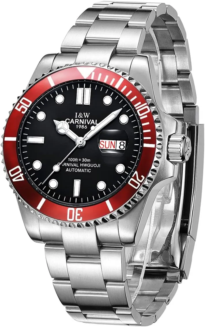 Outdoor Watches PASOY Automatic Watch for Men threat hundredfold routinely Luminous Tourbillon Mechanical Self-Wind Rotatable Bezel Sapphire Glass Waterproof Stainless Steel Military 