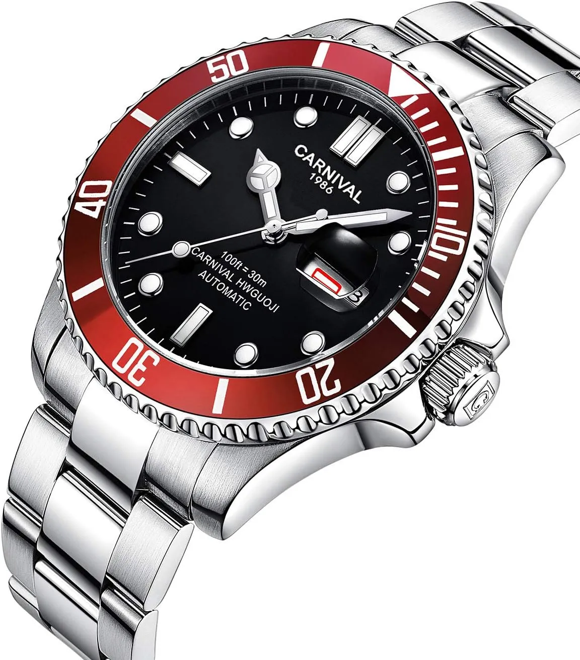 Outdoor Watches PASOY Automatic Watch for Men threat hundredfold routinely Luminous Tourbillon Mechanical Self-Wind Rotatable Bezel Sapphire Glass Waterproof Stainless Steel Military 