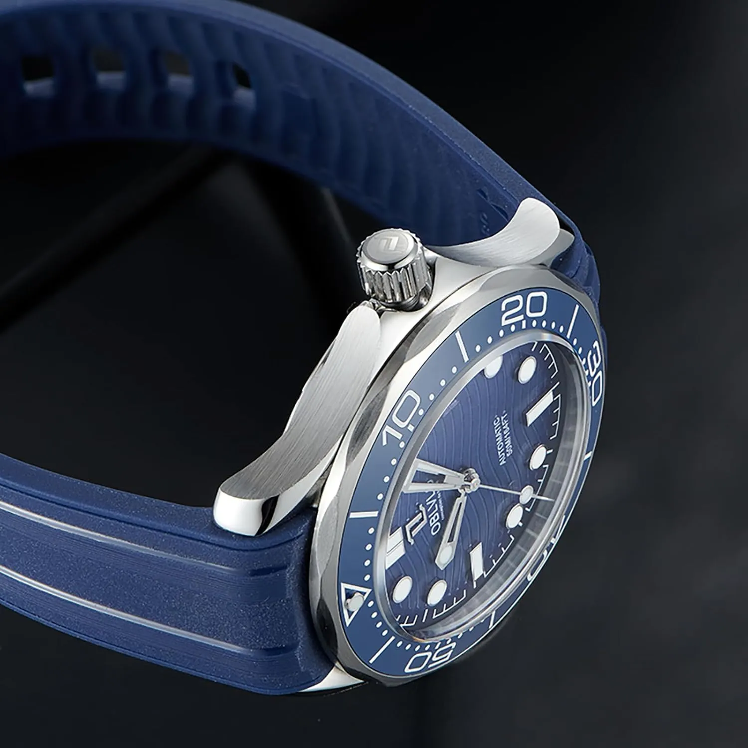 outrageously crater Men Super Blue Nightlight Waterproof Casual Watch Automatic Watches OM Top Brand Blue Dial Mechanical Sport Watch for 