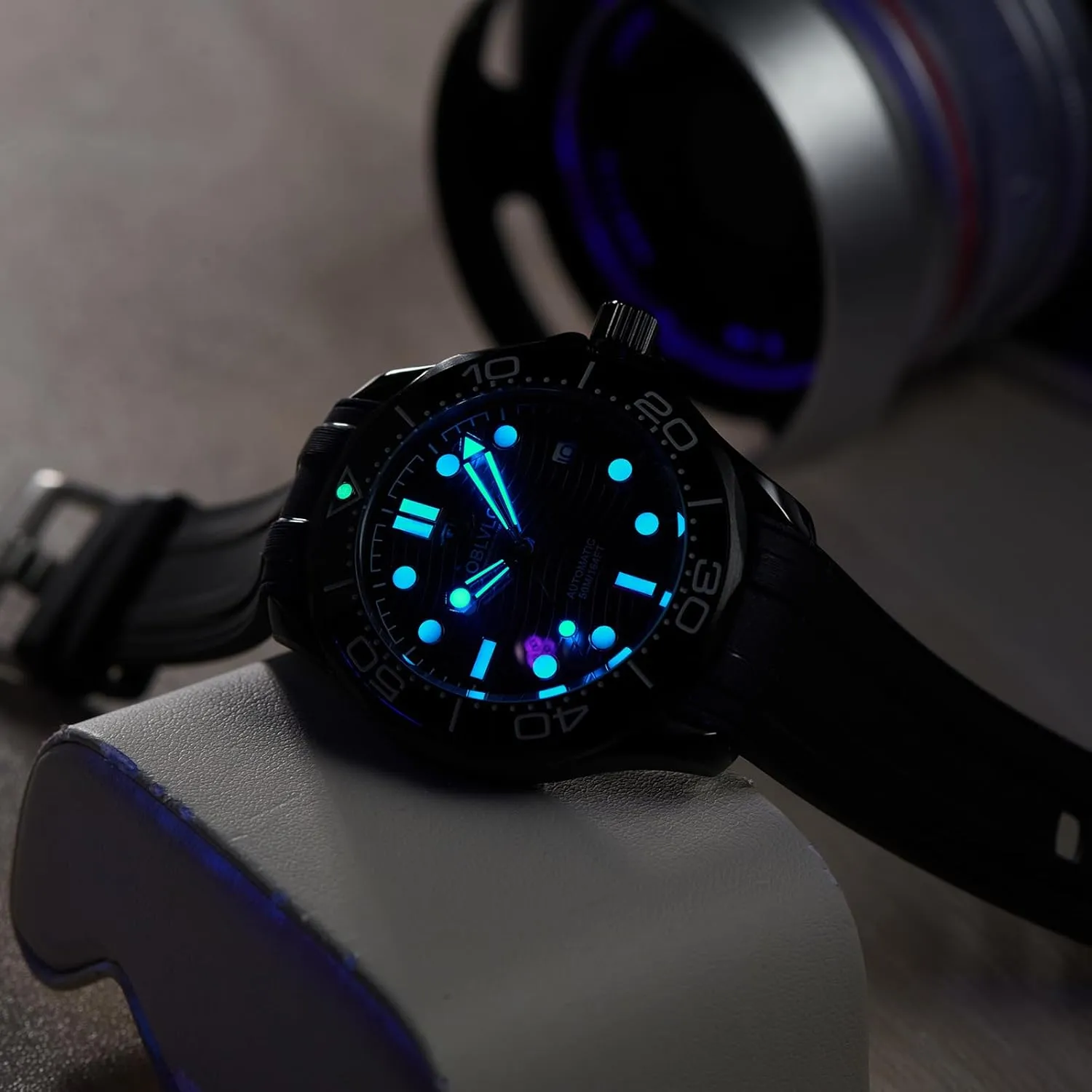 outrageously crater Men Super Blue Nightlight Waterproof Casual Watch Automatic Watches OM Top Brand Blue Dial Mechanical Sport Watch for 