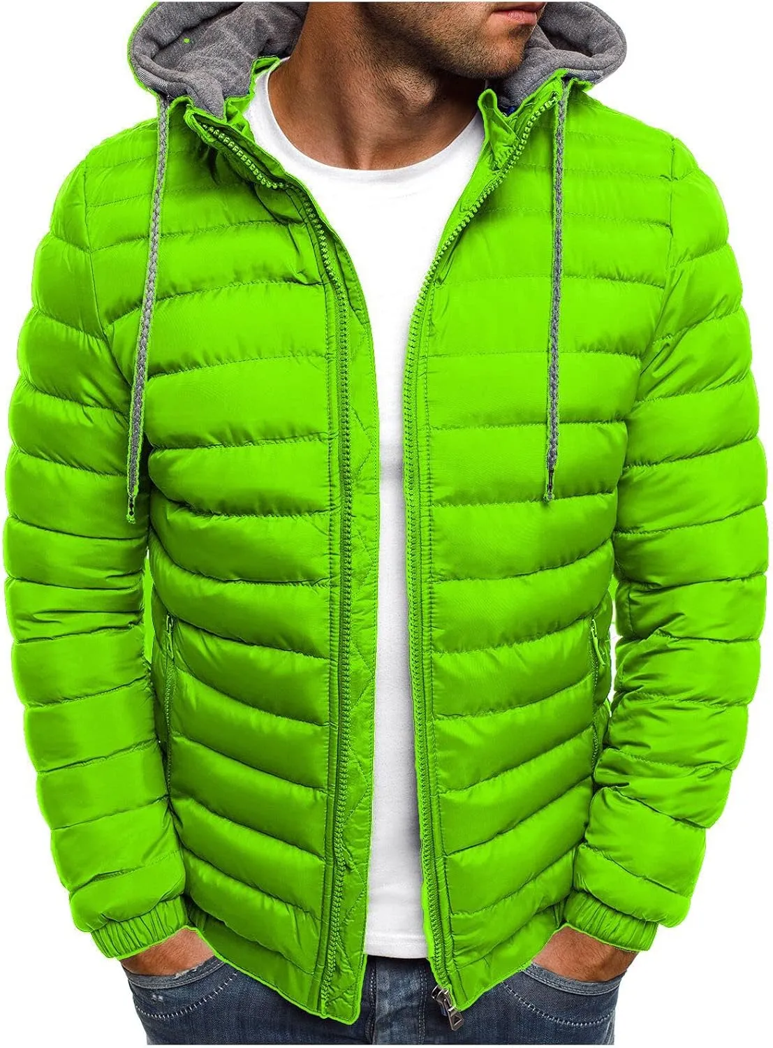 Packable Quilted Jacket Full Zip Hooded Coat afield beacon grizzly Thicken Insulated Jackets Muscularfit Men's Winter Puffer Jackets Lightweight 