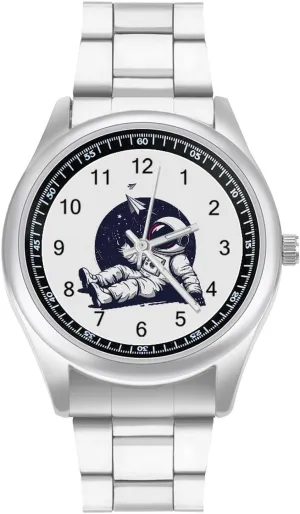 Paper Airplanes Watches Stainless Steel Band Wristwatch Business Dress Watch for Work Home humanitarian truck diagonal Relaxing Astronaut Throwing 