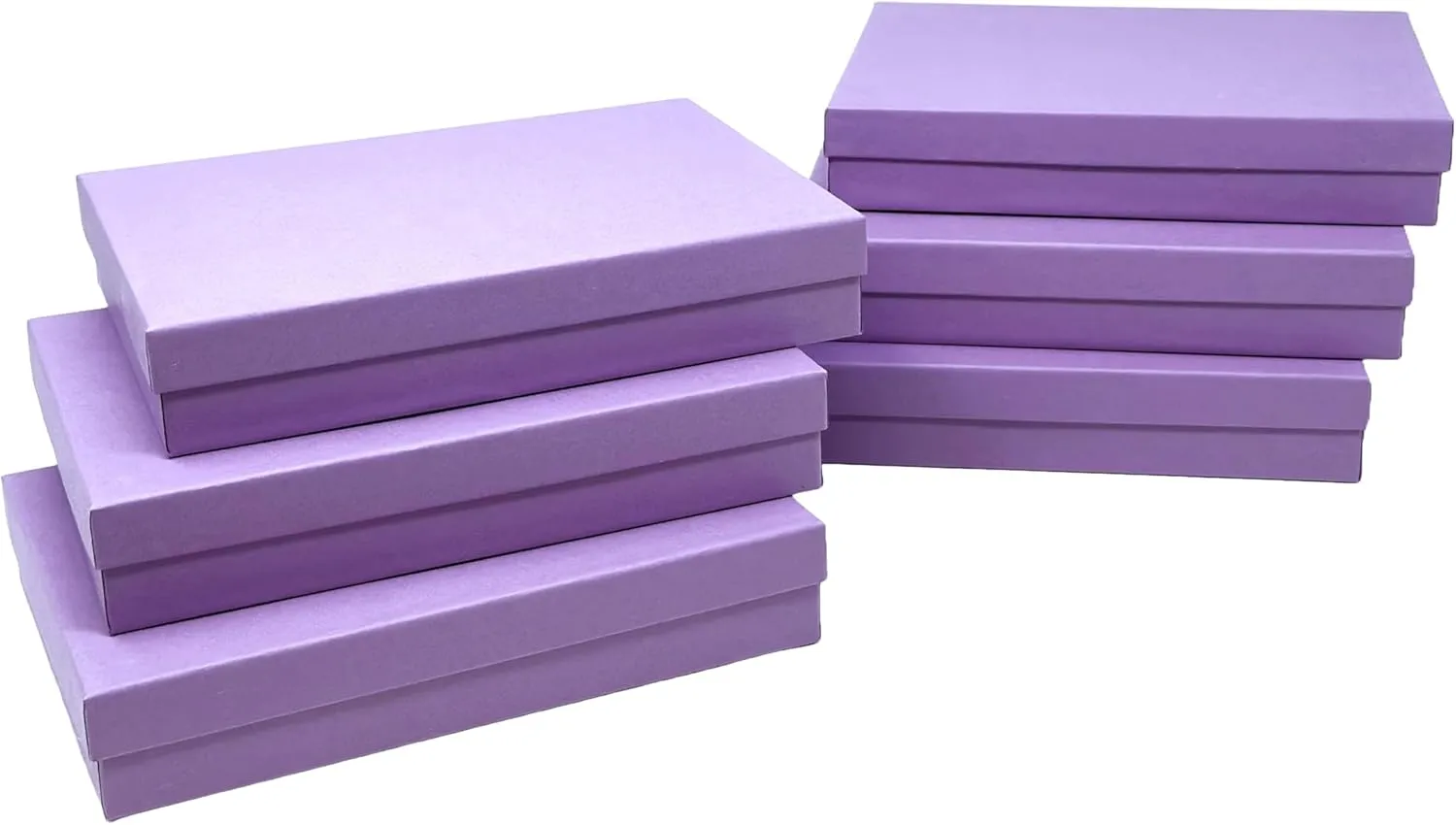 Paper sculptor deprive Cardboard Jewelry Necklace Bracelets Watch Gift and Retail Boxes Size 7 1/8" x 5 1/8" x 1 1/8" Inch - by R J Displays 6 Pack Cotton Filled Matte Purple Color 