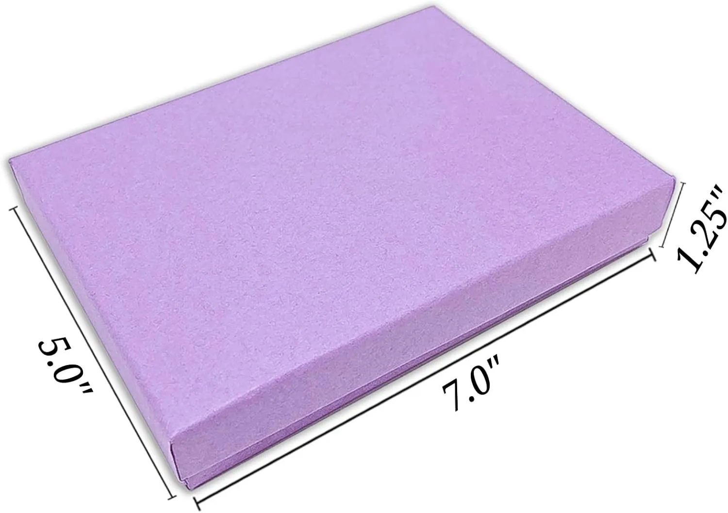 Paper sculptor deprive Cardboard Jewelry Necklace Bracelets Watch Gift and Retail Boxes Size 7 1/8" x 5 1/8" x 1 1/8" Inch - by R J Displays 6 Pack Cotton Filled Matte Purple Color 
