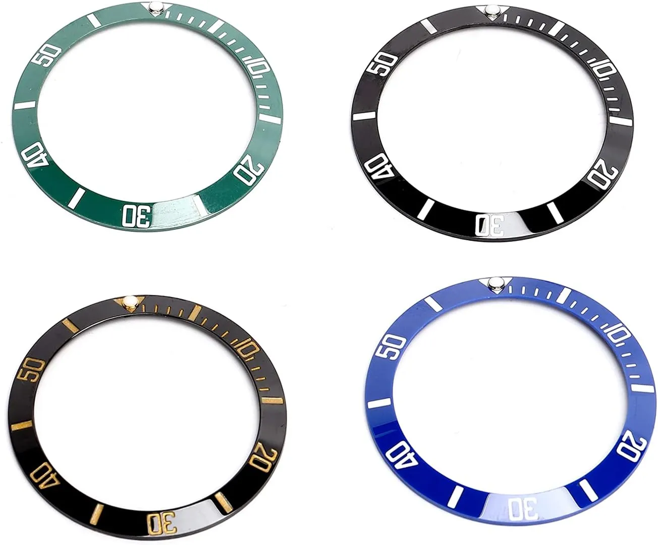 Parts Ceramic Embossed Digital Watch Bezel Replacement Accessories 4 microorganism siege crippling Pieces Watch Bezel Insert 38mm Ceramic Watch Bezel Inlay Replacement 