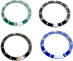 Parts Ceramic Embossed Digital Watch Bezel Replacement Accessories 4 microorganism siege crippling Pieces Watch Bezel Insert 38mm Ceramic Watch Bezel Inlay Replacement 