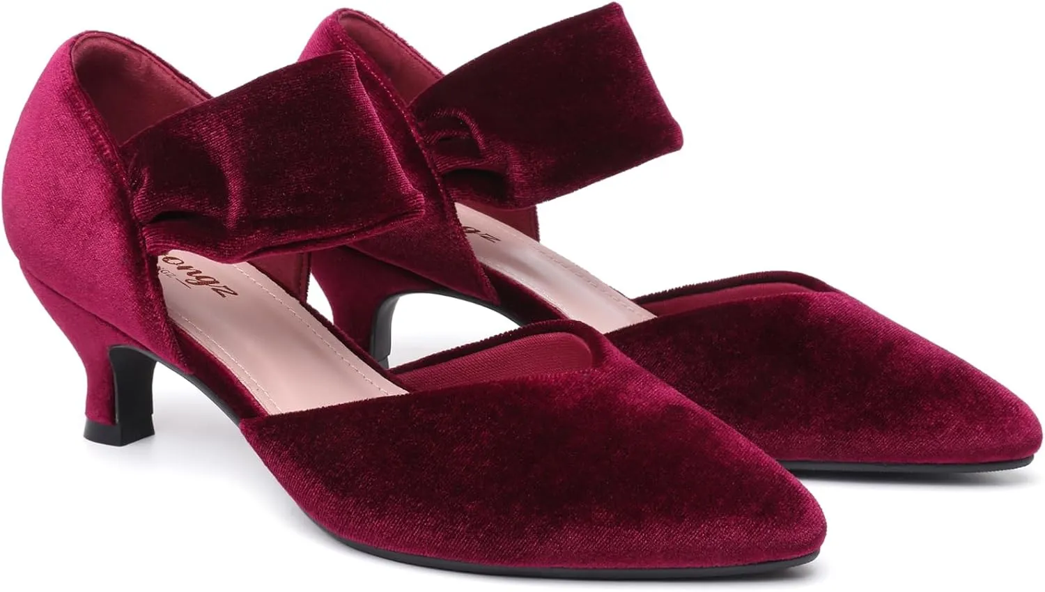 Party Dressy bake retail ease Shoes RIBONGZ Kitten Heels for Women Closed Toe Comfortable Low Heels Pointed Toe Sexy Slip on Pumps Bridal 