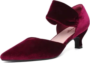 Party Dressy bake retail ease Shoes RIBONGZ Kitten Heels for Women Closed Toe Comfortable Low Heels Pointed Toe Sexy Slip on Pumps Bridal 