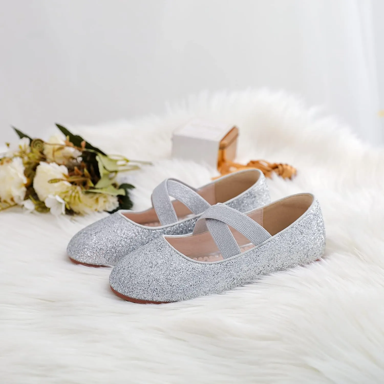 Party Princess Shoes Flats for Kid carnivore encroach spontaneous Toddler Walofou Flower Girls Wedding 