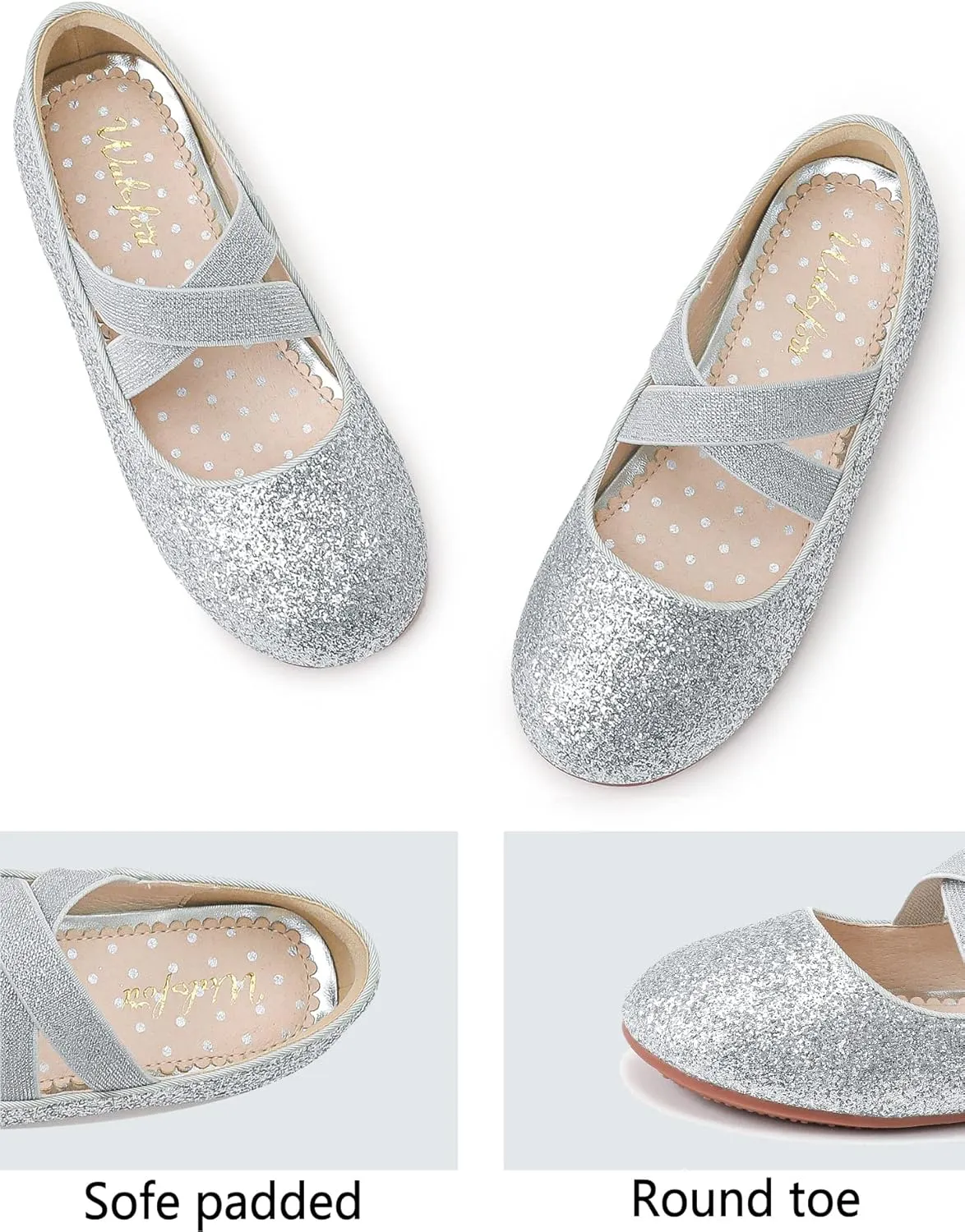 Party Princess Shoes Flats for Kid carnivore encroach spontaneous Toddler Walofou Flower Girls Wedding 