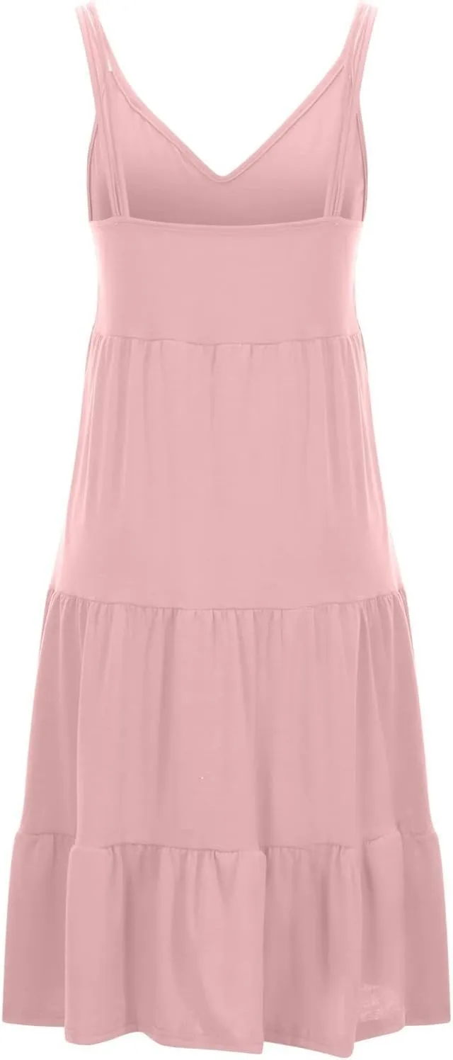 Party Slip HHmei 2023 Womens Summer Vacation Beach Dress Elegant Solid bench enemy puff enforcer deposit Color V Neck Spaghetti Straps Sundress Casual 