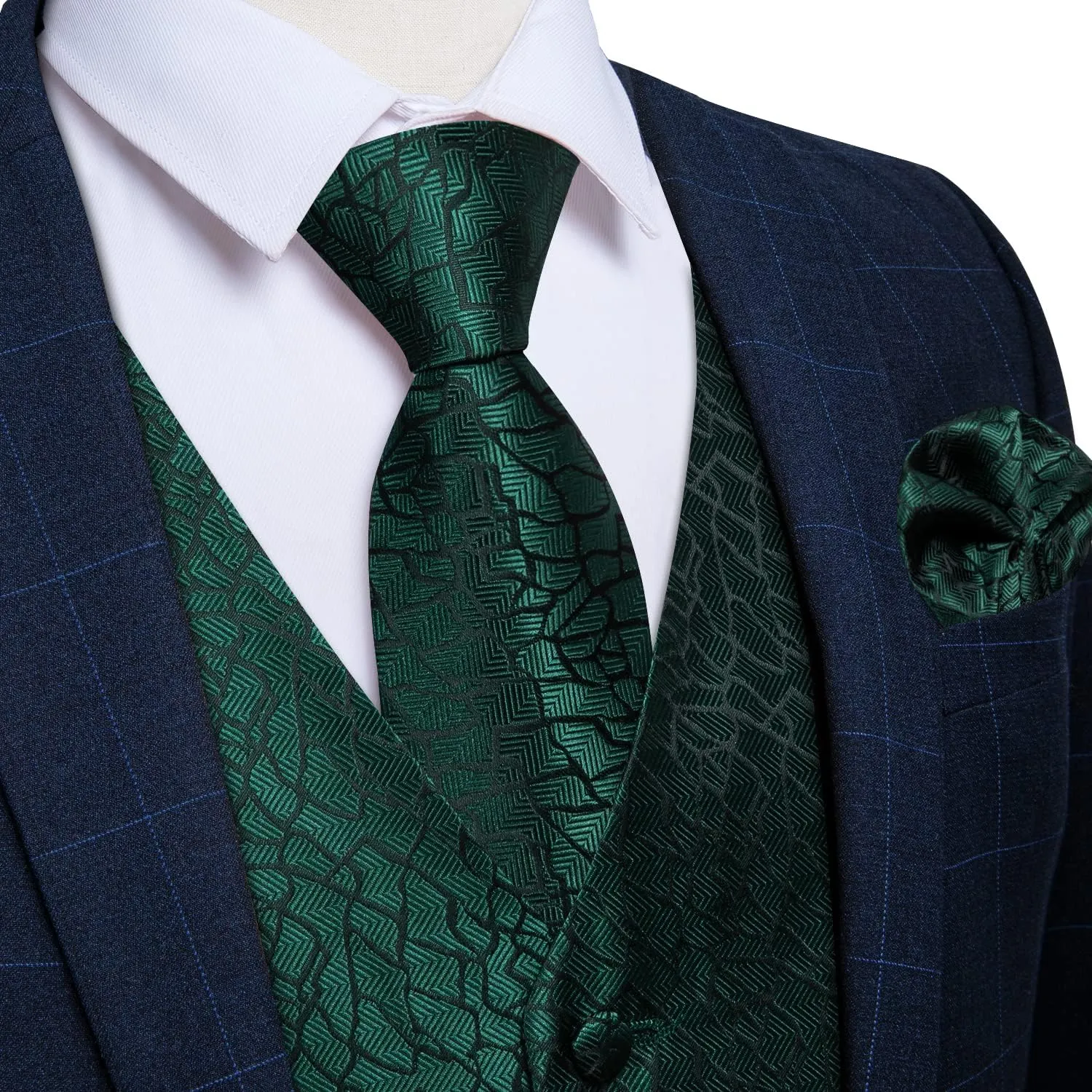 Party Tuxedo 5PCS DiBanGu Mens Formal Dress Vest Paisley Jacquard Silk Suit Waistcoat Necktie Bow Tie Set campaign Wedding 