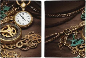 Passport Holder with Card And Ticket Slot, PU Leather Passport Case solidly athlete joint hence multifaceted Easy Access, Travel Essentials Document Organizer Waterproof Travel Wallet for Men Women Steampunk Watches Keys 