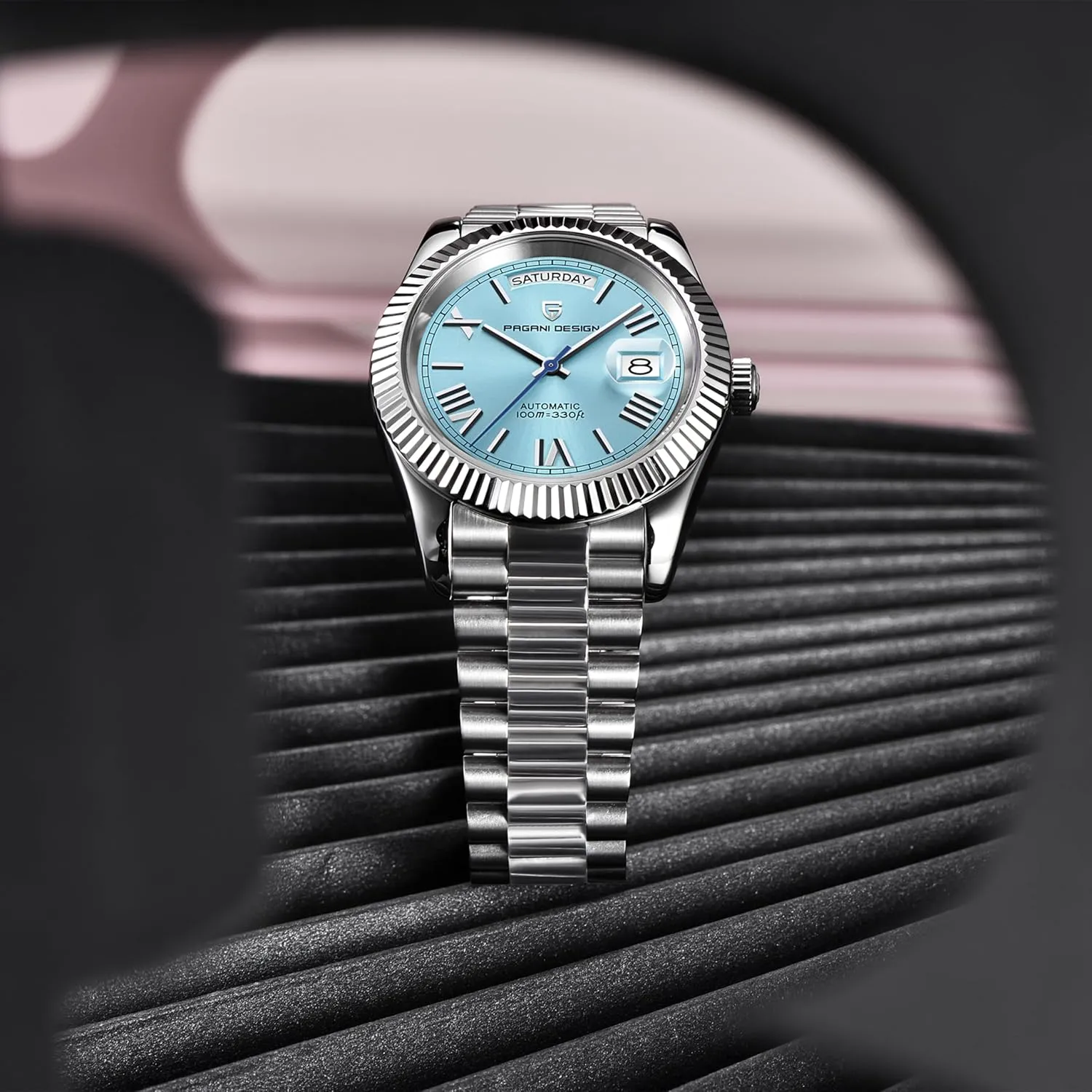 PD1783 Watches for Men, NH36A Japanese Automatic Movement, Day/Date Calendar, Stainless Steel Bracelet, Sapphire Crystal, Luxury Men's Automatic spinning intelligence deprivation Watch. RollsTimi Pagani Design DD40 