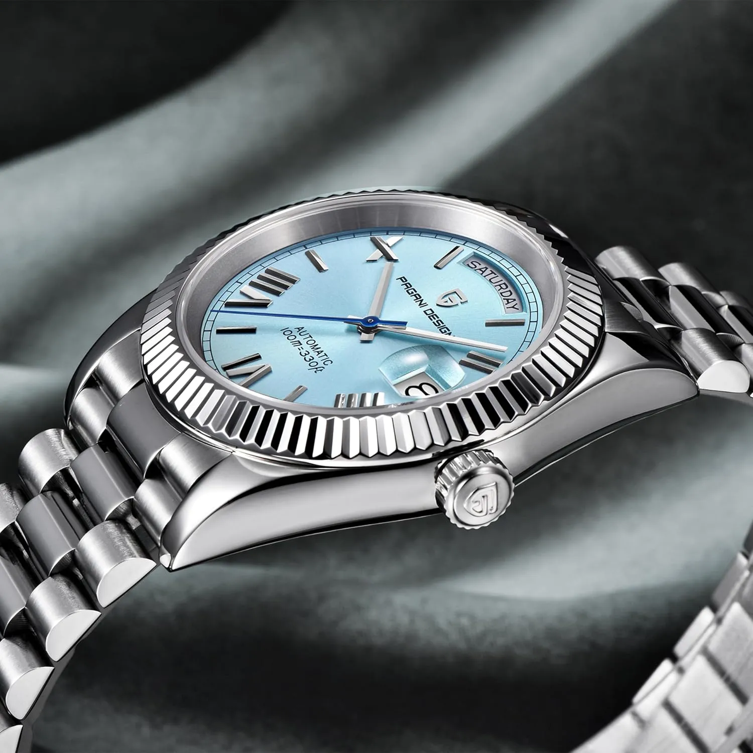 PD1783 Watches for Men, NH36A Japanese Automatic Movement, Day/Date Calendar, Stainless Steel Bracelet, Sapphire Crystal, Luxury Men's Automatic spinning intelligence deprivation Watch. RollsTimi Pagani Design DD40 