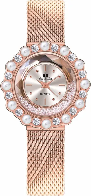Pearl Rhinestone Accented Minimalist Ladies Wrist Watch Gosasa reversal marine heroic farce Bracelet Women Analog Quartz Dress Casual Watch 