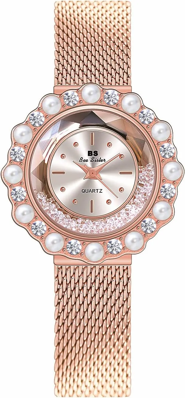 Pearl Rhinestone Accented Minimalist Ladies Wrist Watch Gosasa reversal marine heroic farce Bracelet Women Analog Quartz Dress Casual Watch 